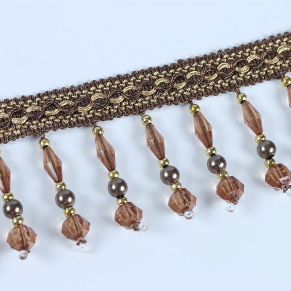 Handmade fashionable chain beads lace tassels fringes for curtain/sofa/pillow decoration