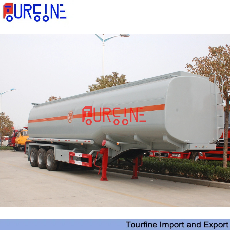 3 Axle 35 CBM Carbon Steel Fuel Tank Semi Trailer for Diesel and Petrol Transport