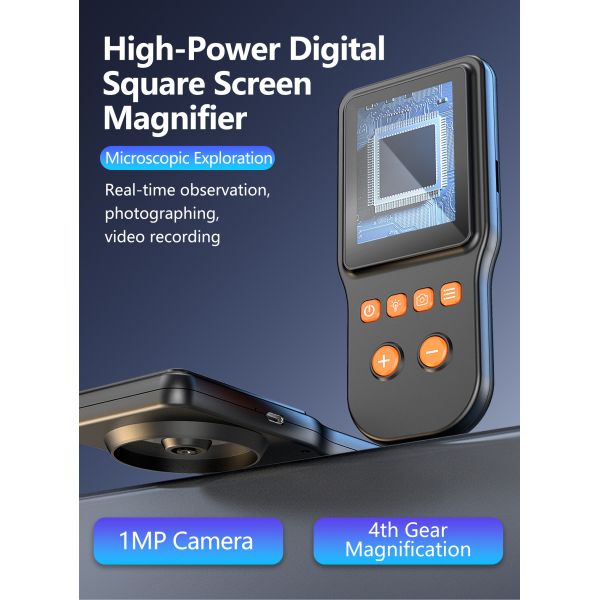 High-Power Handheld Pocket LED Digital Square Screen Magnifier