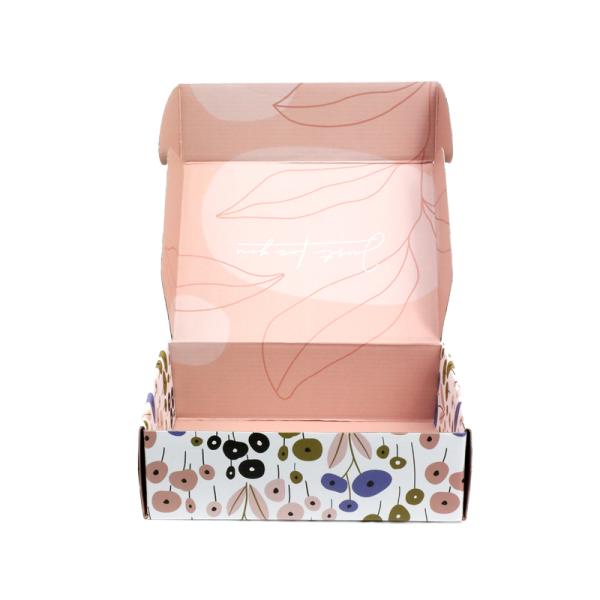 Pink Eco Friendly Mailer Box with Magnetic Closure and Handle for Foldable Underwear Clothing Packaging