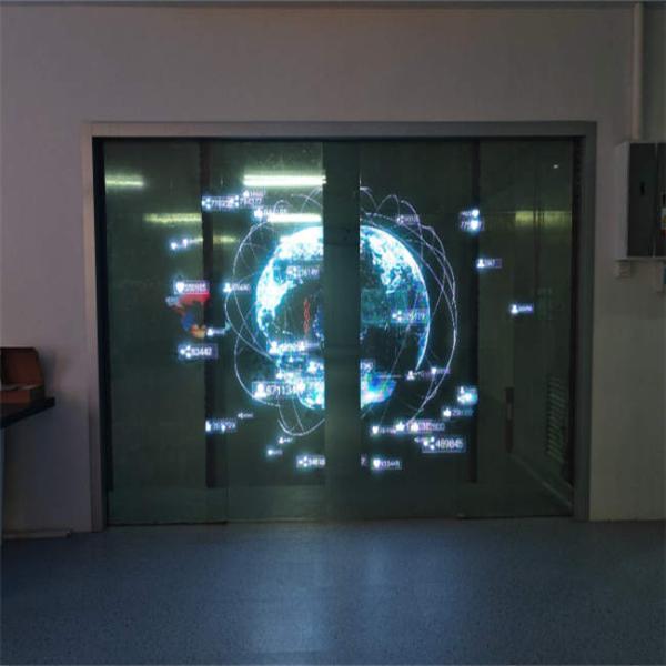 P8 High Brightnes DC5V IP67 LED Transparent Film Screen For Glass Curtain Walls