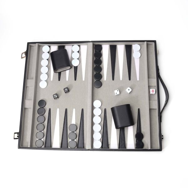 15 Inches Leather Backgammon Set Customized Logo Backgammon Set Leather Case