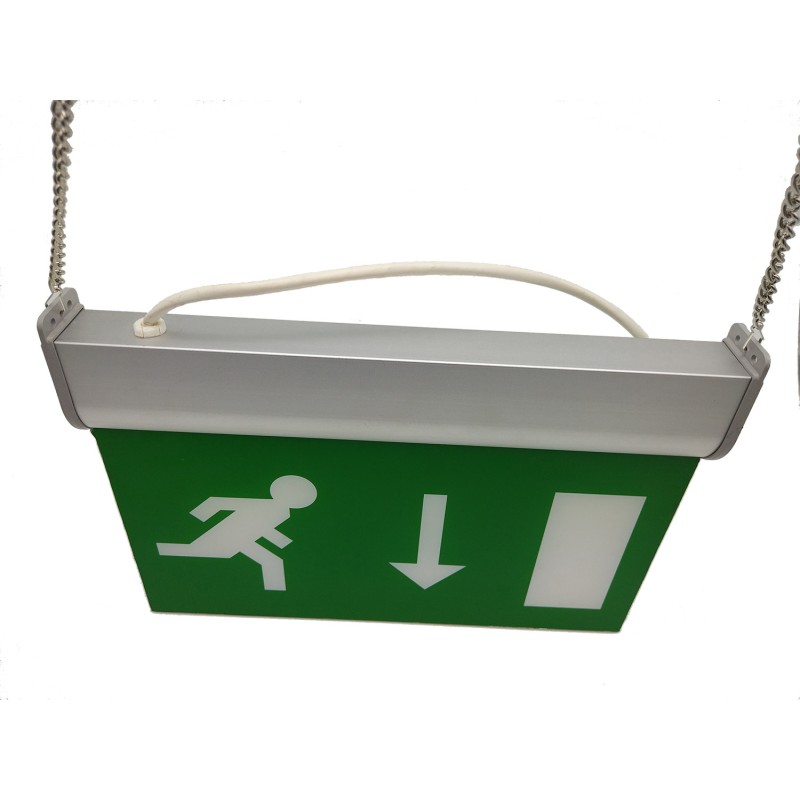 Double Sided LED Emergency Exit Sign Rechargeable 3 Hours Wall Surface Mounted L211M