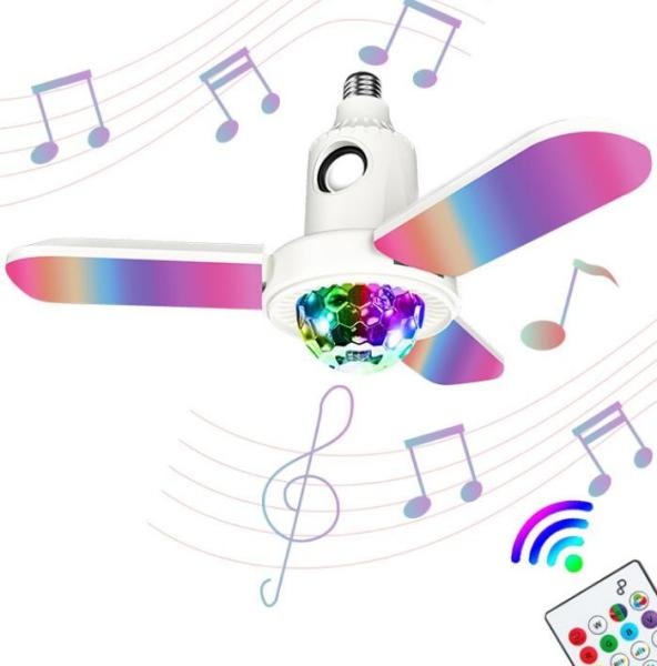 Bluetooth 40w LED Ceiling Panel Lights E27 E40 Folding Fan Blade