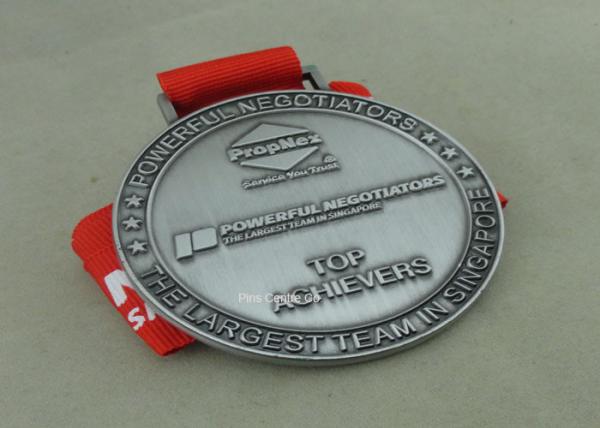 Die Cast Medals For Souvenir , Ribbon Medal Badge For Sports