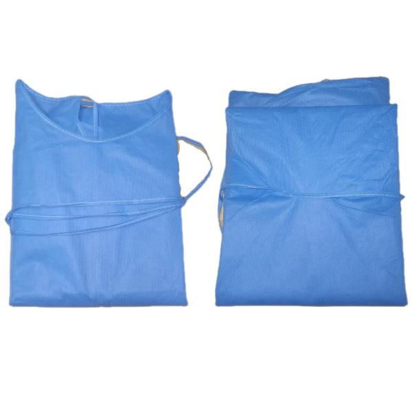 Adequate Inventory Nonwoven Isolation Gown Soft Anti-Static Gown with Knitted Cuffs