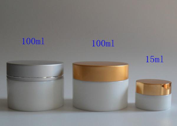 Personal Care Frosted Glass Cosmetic Jars 15G 30G 50G 100G With Screen Printing