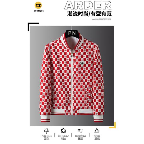 Coat Mens Jacket Stand Slim Vintage Decoration Print Mens Coat Fashion Casual Sports