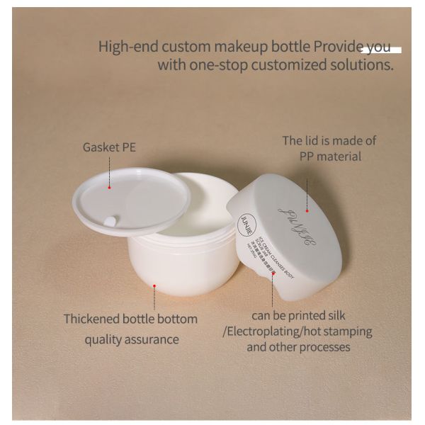 200g de luxe Jarron de crème blanche en PP à vide Jarron à vis blanc 300 ml Capacité pour les soins de la peau Cosmétiques Jarron de gommage du corps