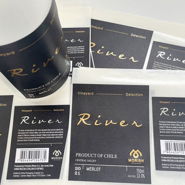 Custom Wine Champagne Gin Vodka Packaging Labels Premium High End Gold Foil Hot Stamping Small Batch Order Fast Delivery