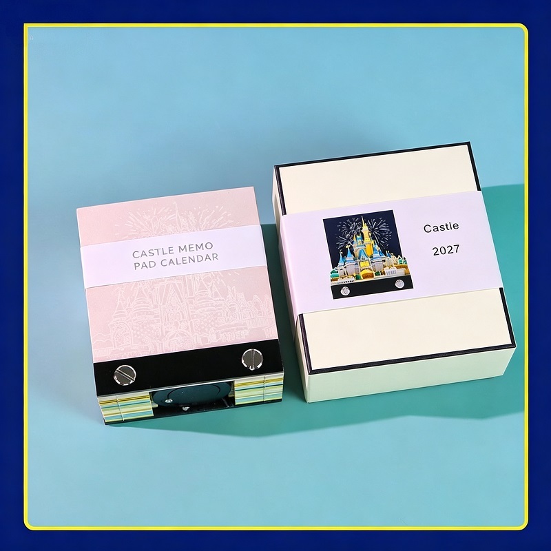 3d Memo Pad Calendar Castle Design With Custom Gift Box For Holiday Gifting