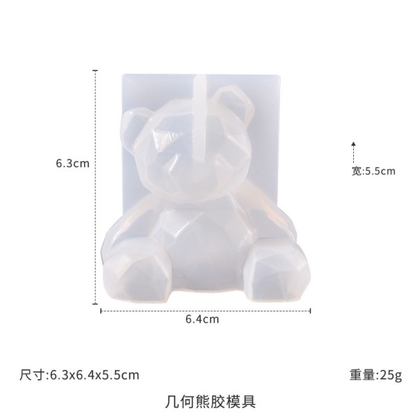 Crystal dropper mold, multiple teddy bear geometric animal 3D unicorn blessing rabbit silicone molds