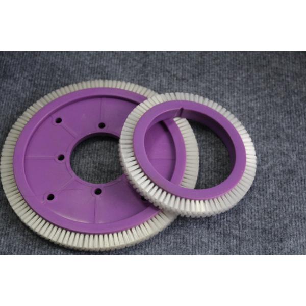 Stenter Machine Parts Tuyang Finishing Machine Spares Brush Wheel Purple Plastic Body White Nylon Hair