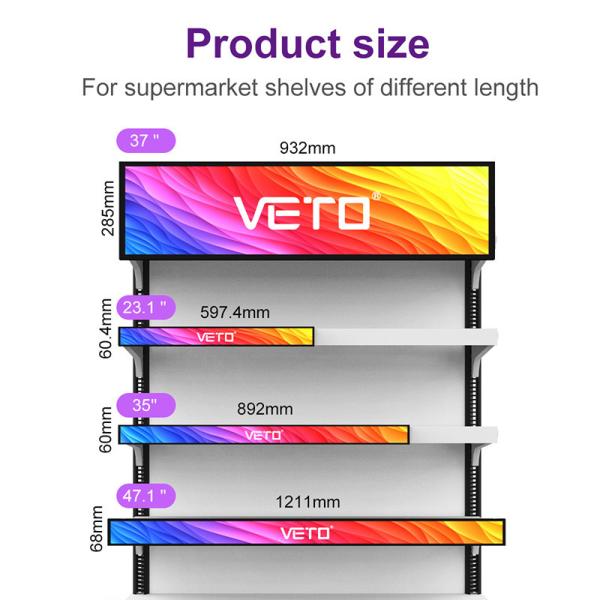VETO Customisizd Размер 4K растянутый полный LCD дисплей Ультра тонкая панель для розничных магазинов