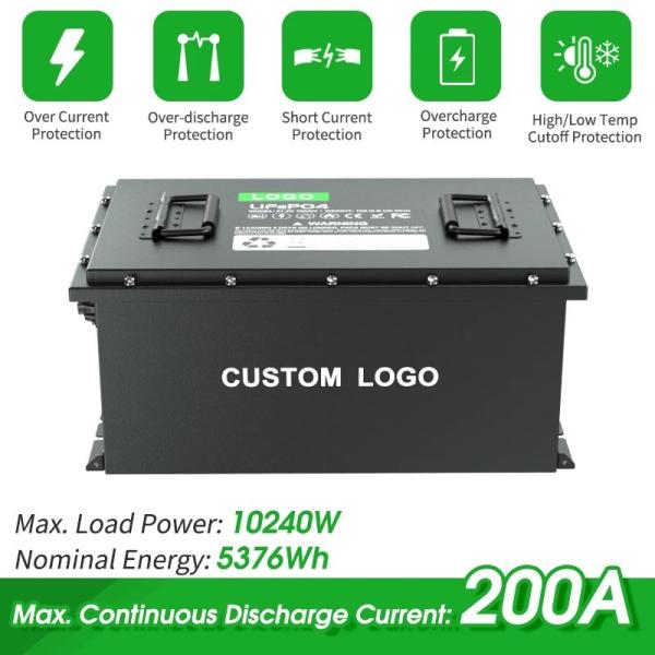 58.4V 100ah 105ah 200ah Golf Cart LiFePO4 Lithium Ion Electric Battery Pack 51.2V Deep Cycle IP64