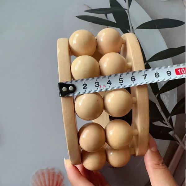 Massage Ball Roller Handheld Wood Beads Back Massager for Total Body Health Care