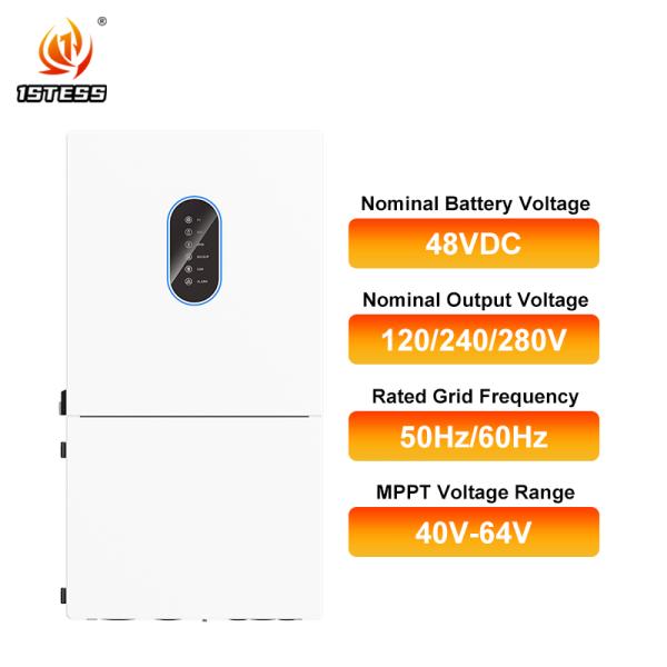 98% Efficient 6kw Solar Inverter 48V Lithium/Lead Acid Battery Backup 10ms Transfer Time