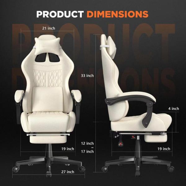 Modern Design Gaming Chair with Vintage PU Leather and Massage 19