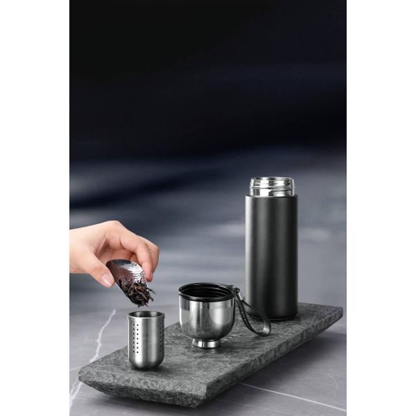 Office Travel Double Wall Glass Tea Infuser Insulated Vacuum Flask Stainless Steel