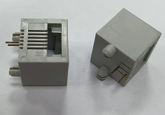 Соединитель 6P2C женский вертикальный RJ45 через установку отверстия