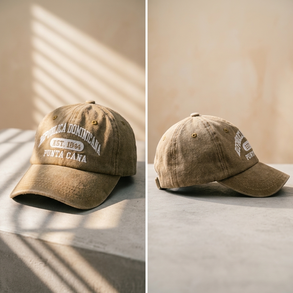 Structured Crown Six Panel Cotton Cap Custom Embroidery Logo Design