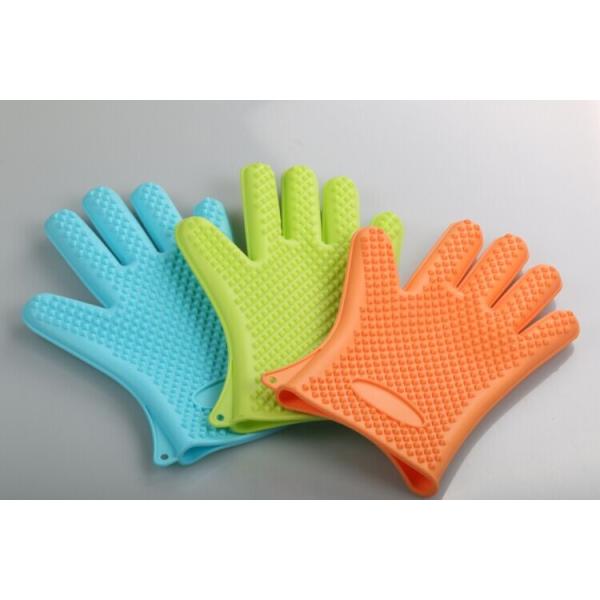 Food Grade Silicone Kitchen Glove Heat Resistant  BBQ Oven Mitts For Outdoor