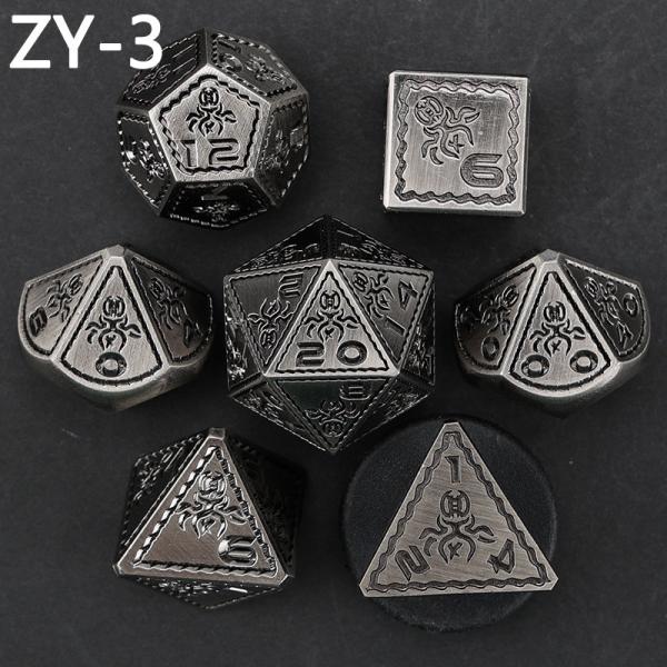 Electroplated Vintage Colored Octopus Metal Dnd Dice Set Dragon and Dragon Chessboard Game Dice