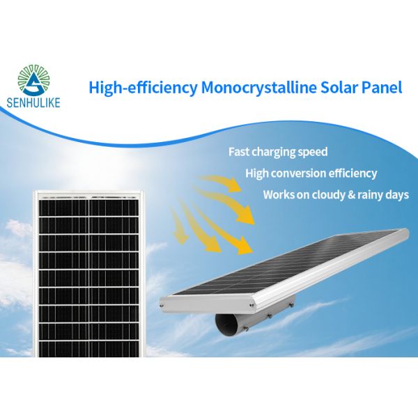 All-in-One Solar Street Light with Light Control & Timer, Brand New Lithium Battery Rustproof Aluminum Housing