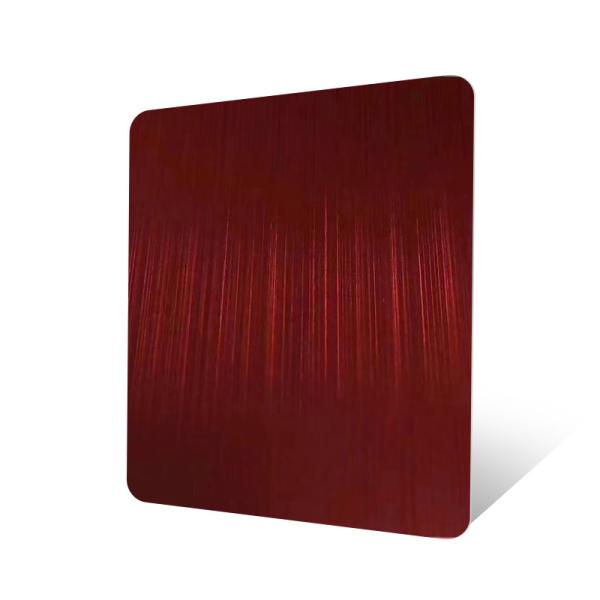 Lámina de acero inoxidable de acabado rojo cepillado a medida 2400 X 1200 resistente a la corrosión