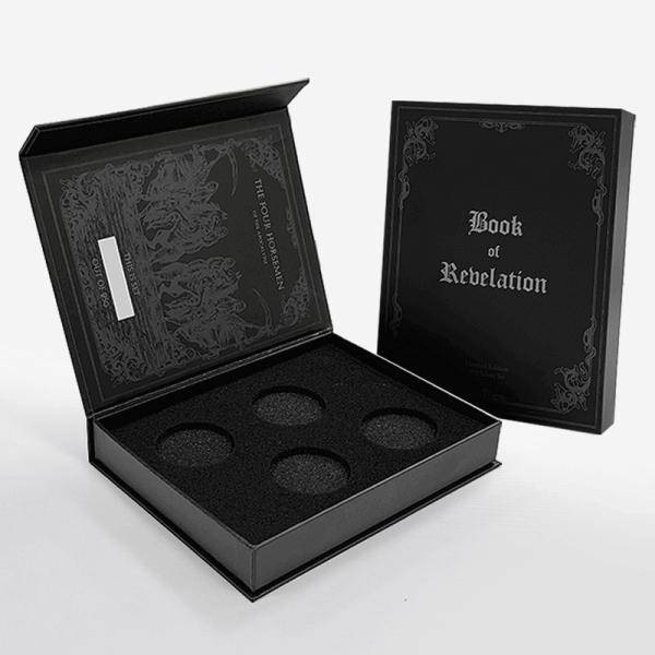 2025 Luxury Custom Logo Printing Packaging Magnetic Closure Gift Box Fake Book Shaped Packaging Ring Box