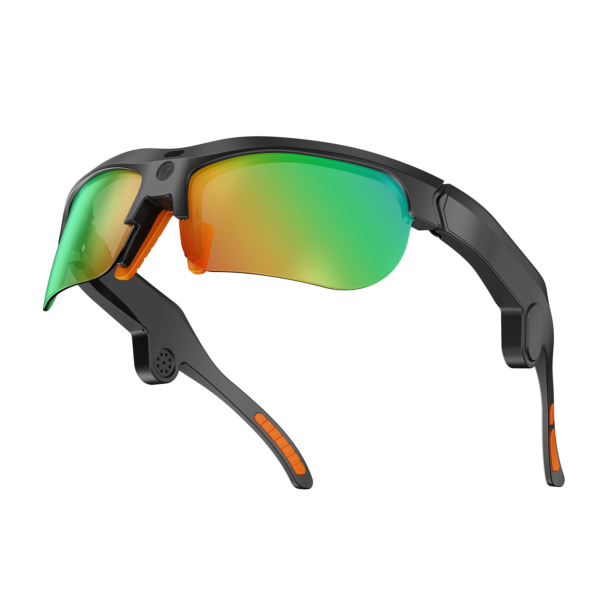 V06 Smart Glasses-1200P HD Video AI Object Recognition IP54 Waterproof Magnetic Charging Voice Control Semi-Open Real-Time