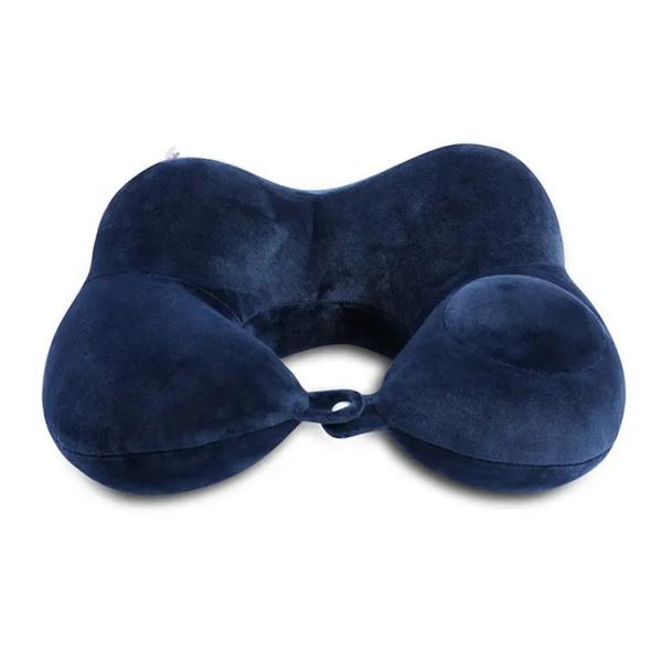 Travel/Camping/Car/Airplane U-Shaped Inflatable Neck Pillow with Washable Pillowcase