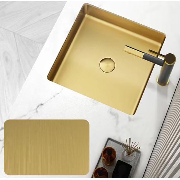 Brushed SUS304 Square Vessel Sink , Undermount Bathroom Basin Sinks