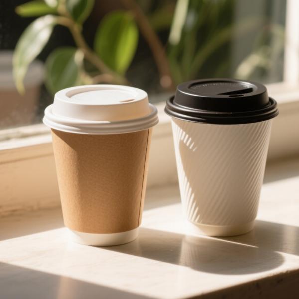 Taza de café de papel desechable biodegradable ecológica con logotipo personalizado al por mayor de 8 oz, 16 oz y 20 oz