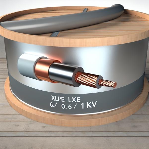 Câble d'alimentation isolé XLPE, conducteur en cuivre, tambour en bois et acier 0,6 / 1kV