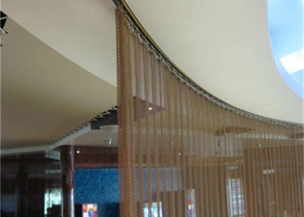 Durable Stainless Steel Mesh Curtain , Cascade Coil Curtain For Meeting Room