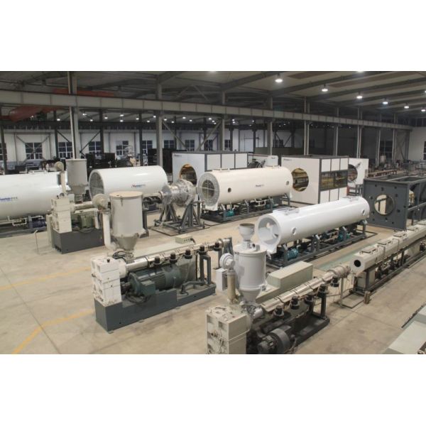 Pre-Insulated Pipe Production Line with HDPE Jacket and PU Foaming for Customizable Size and Vacuum Cooling in 110-1870 mm Diameter Range