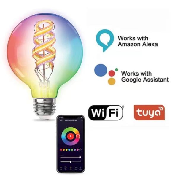 Wireless TUYA APP Control Indoor Smart LED Bulb Light Dimming RGB Source CRI Ra 80-90