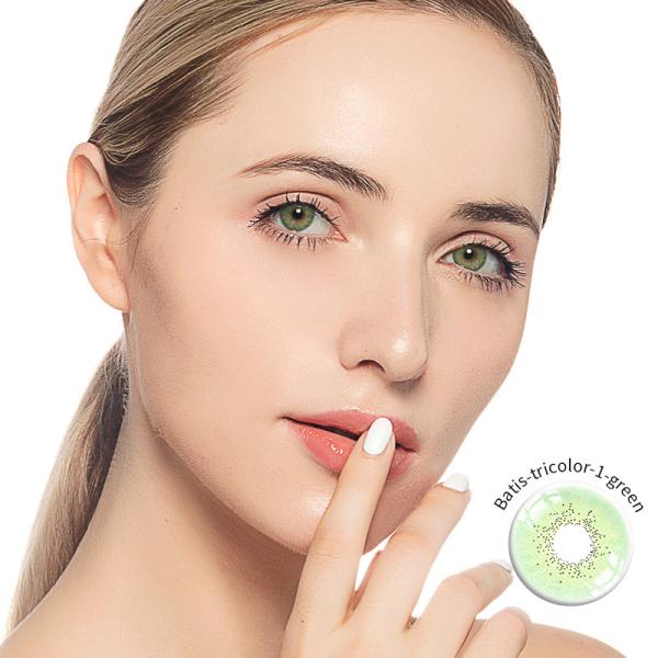 Контактные линзы зеленого цвета самоцвета ISO13485 HEMA NVP прованские для большого OEM глаз