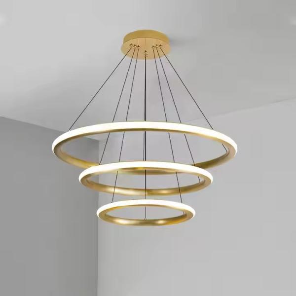 Three-ring Circle Nordic Restaurant Post-modern Simple Bedroom Lamp Circular Dining Room Bar Dining Chandelier