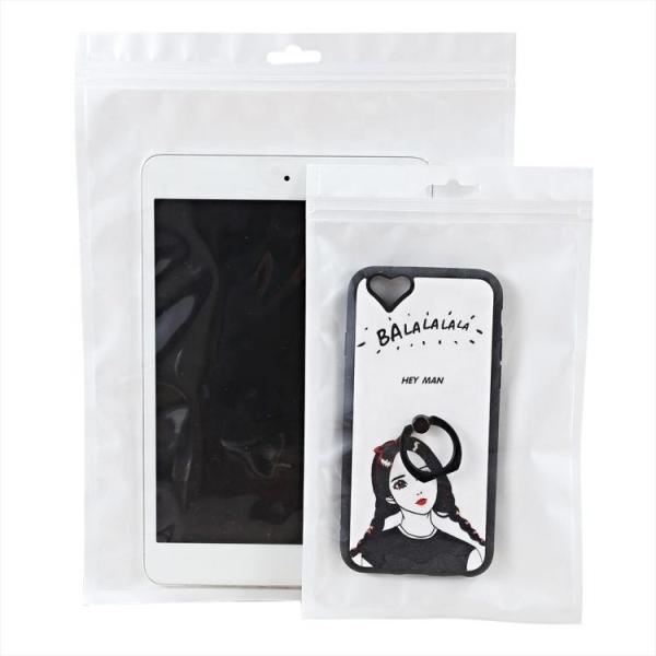 Bolsa de plástico transparente e brilhante para caixa de telefone celular e embalagem de cabos USB