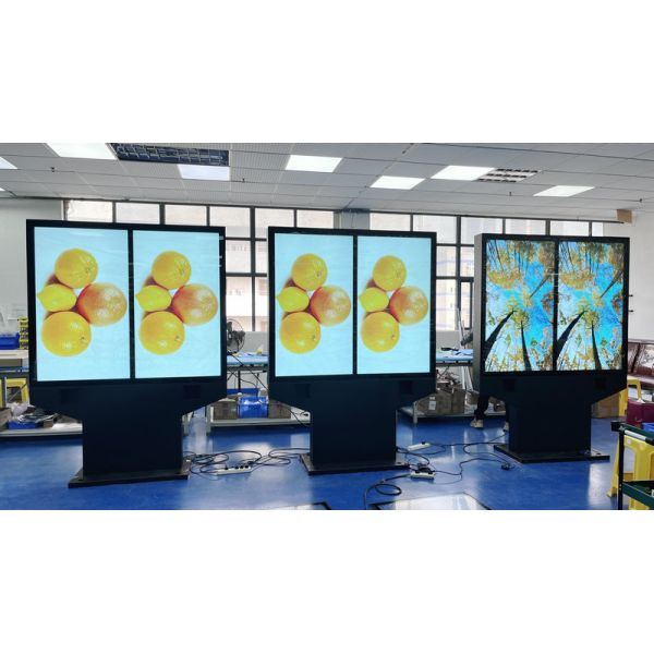 55 Inch Outdoor Digital Signage with 3000-4000 Nits Brightness   IP65 Waterproof Advertising Kiosk