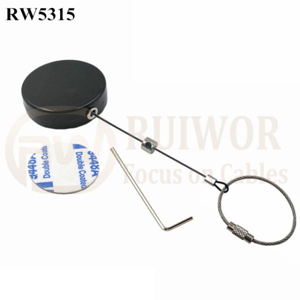 RW5315 Round Security Display Tether Plus Wire Rope Ring Catch