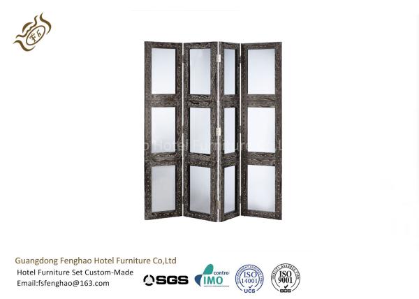Antique Room Divider Screens For Hotel Lobby , Foldable Room Partitions