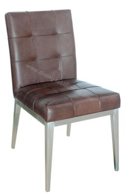 Stainless Leg PU Dining Chairs Home Decors Skin Friendly Soft Material