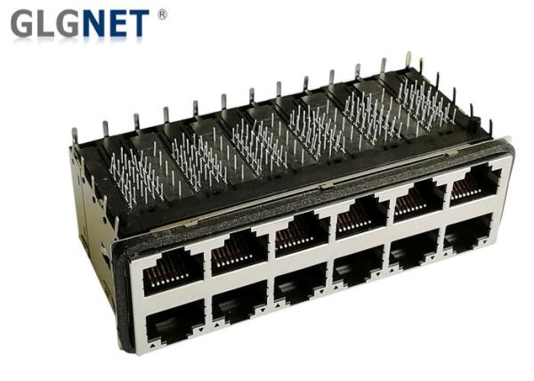 Side Enter Stacked Rj45 Ethernet Jack 10G Base T Transformer EMI Gasket