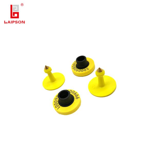 Etiquetas de orelha complacentes dos rebanhos animais de ISO11784/5 FDX-B HDX com diâmetro de 25mm