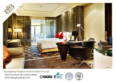 Luxury Bedroom Set King Size Commercial Hotel Furniture for Single / Double Room With Leather Chair