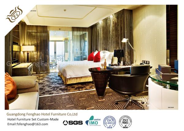Luxury Bedroom Set King Size Commercial Hotel Furniture for Single / Double Room With Leather Chair