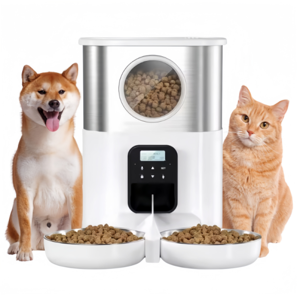 5L Smart Pet Feeder With LCD Display Dual Bowls Intelligent Pet Feeding Machine
